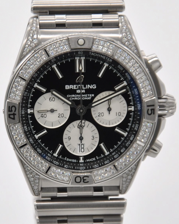 Breitling Chronomat 42MM Black Dial Steel Bracelet (AB0134721B1S1)