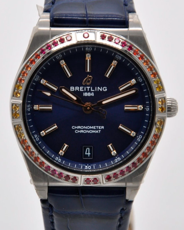 2023 Breitling Chronomat South Sea 36MM Blue Dial Leather Strap (A10380611C1P1)