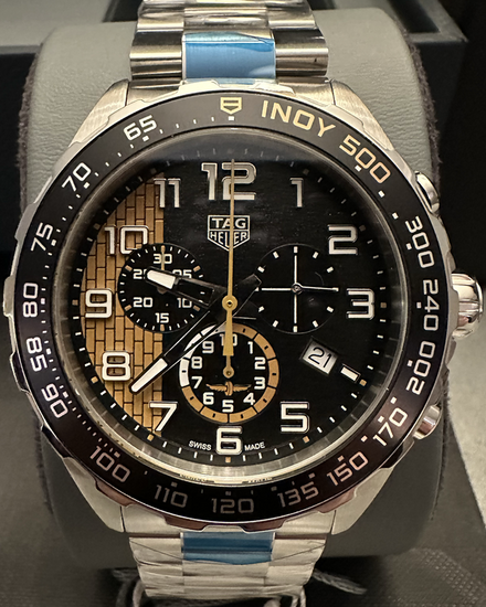 Tag Heuer Formula 1 Chronograph "Indy 500" L. E. 43MM Quartz Black Dial Steel Bracelet (CAZ101AU.BA0842)