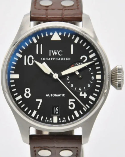 IWC Schaffhausen Pilot 46MM Black Dial Leather Strap (IW500401)