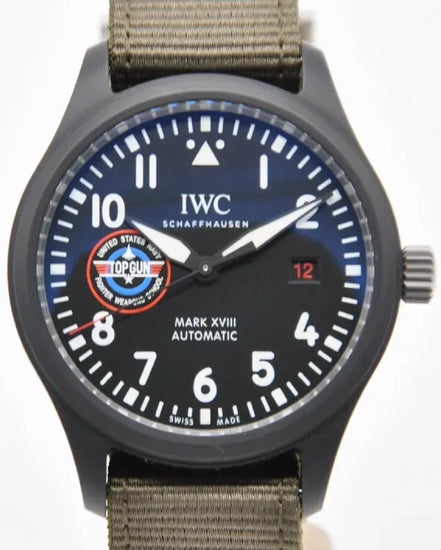 IWC Schaffhausen Pilot Mark XVIII Top Gun “SFTI” L.E. 41MM Black Dial Textile Strap (IW324711)