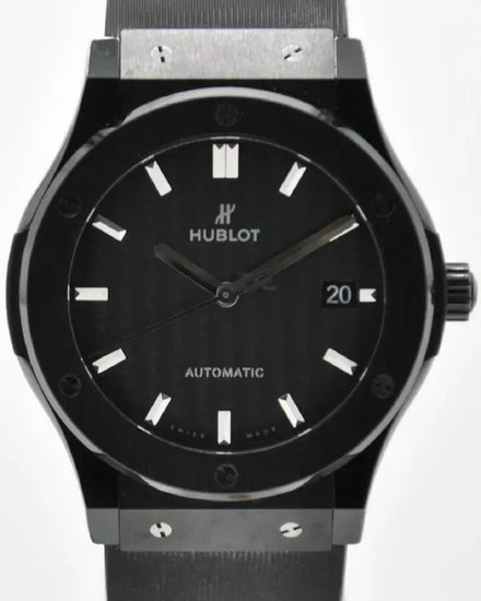 Hublot Classic Fusion Black Magic 45MM Carbon Fiber Dial Rubber Strap (511.CM.1770.RX)