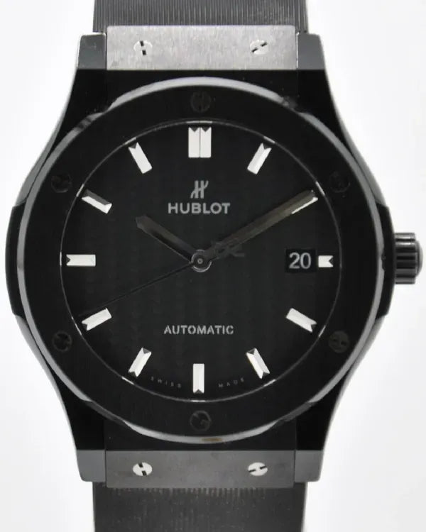 Hublot Classic Fusion Black Magic 45MM Carbon Fiber Dial Rubber Strap (511.CM.1770.RX)