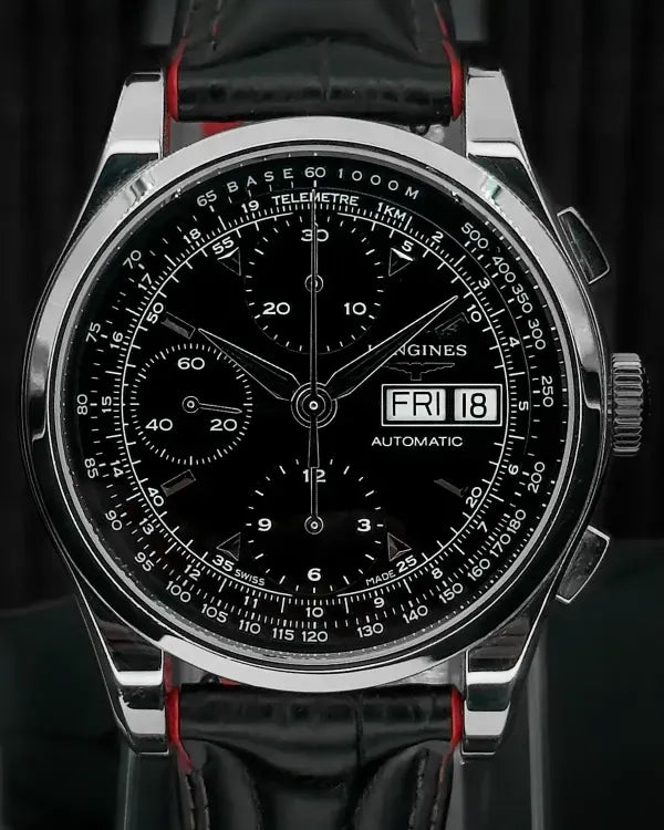 2015 Longines Heritage 40MM Black Dial Leather Strap (L2.747.4.52.3)