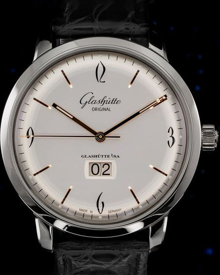 2021 Glashütte Original Sixties Panorama Date 42MM Silver Dial Leather Strap (2-39-47-01-02-04)
