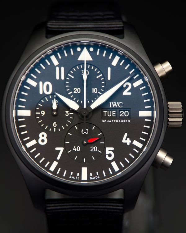 2021 IWC Schaffhausen Pilot "Top Gun" 44.5MM Black Dial Textile Strap (IW389101)