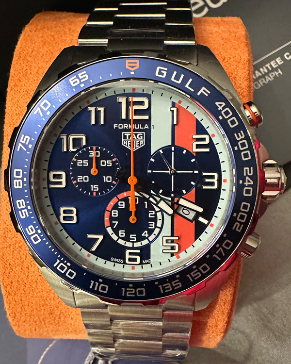 Tag Heuer Formula 1 Gulf Edition 43MM Blue Dial Steel Bracelet (CAZ101AT.BA0842)