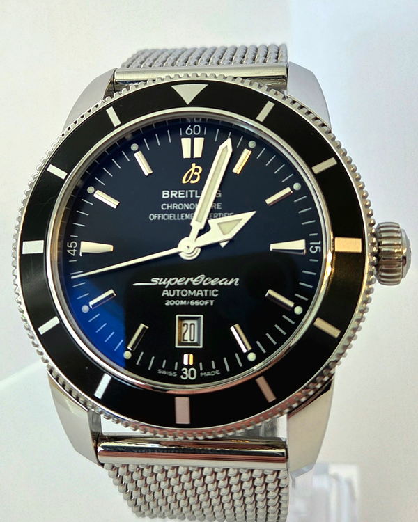 2018 Breitling Superocean Heritage 46MM Black Dial Steel Bracelet (A17320)