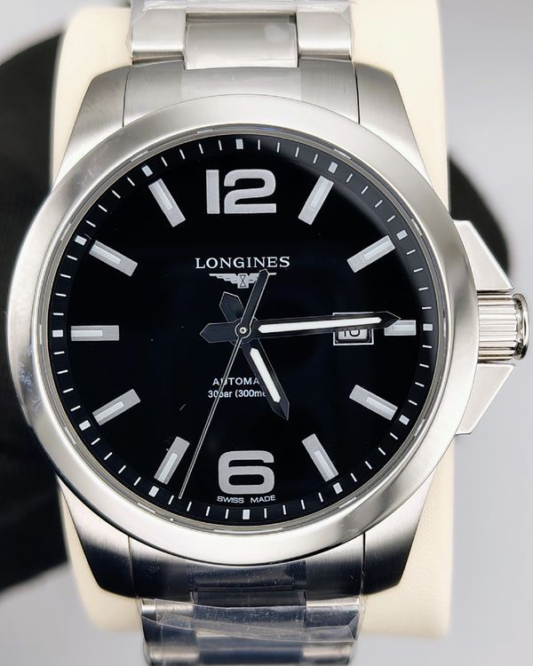 Longines Conquest 43MM Black Dial Steel Bracelet (L3.778.4.58.6)