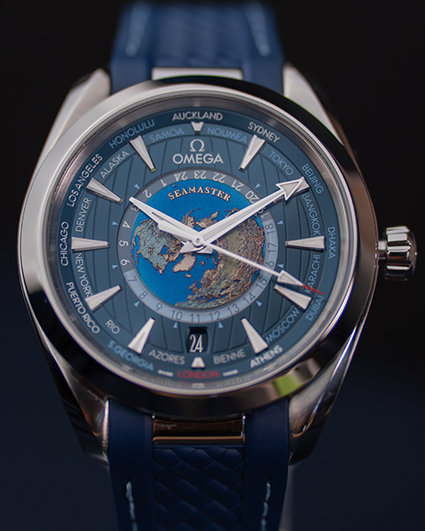 2023 Omega Seamaster Aqua Terra Worldtimer 43MM Blue Dial Rubber Strap (220.12.43.22.03.001)