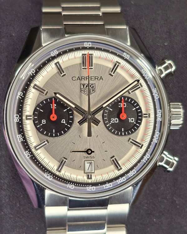2024 Tag Heuer Carrera "GlassBox" 39MM Silver Dial Steel Bracelet (CBS2216.BA0041)