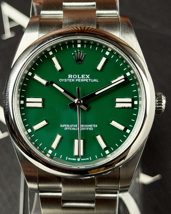 2024 Rolex Oyster Perpetual 41MM Green Dial Oyster Bracelet (124300)