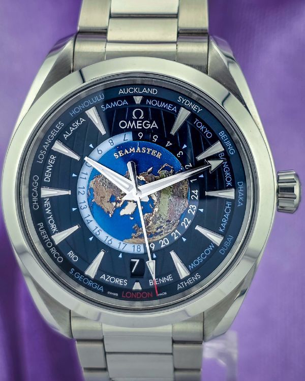 2019 Omega Seamaster Aqua Terra 150M Worldtimer 43MM Blue Dial Steel Bracelet (220.10.43.22.03.001)