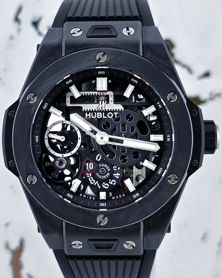 2017 Hublot Big Bang "Meca-10 Black Magic" 45MM Skeleton Dial Rubber Strap (414.CI.1123.RX)