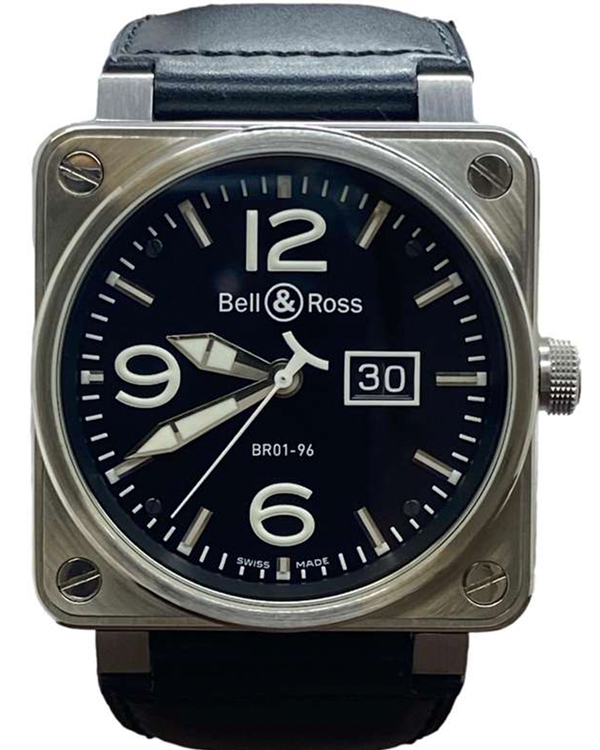 Bell & Ross BR 01-96 Grande Date 46MM Black Dial Leather Strap (BR01-96-S)