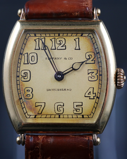 1920 Tiffany Vintage "Agassiz" 33.5MM Champagne Dial Aftermarket Leather Strap (209907)