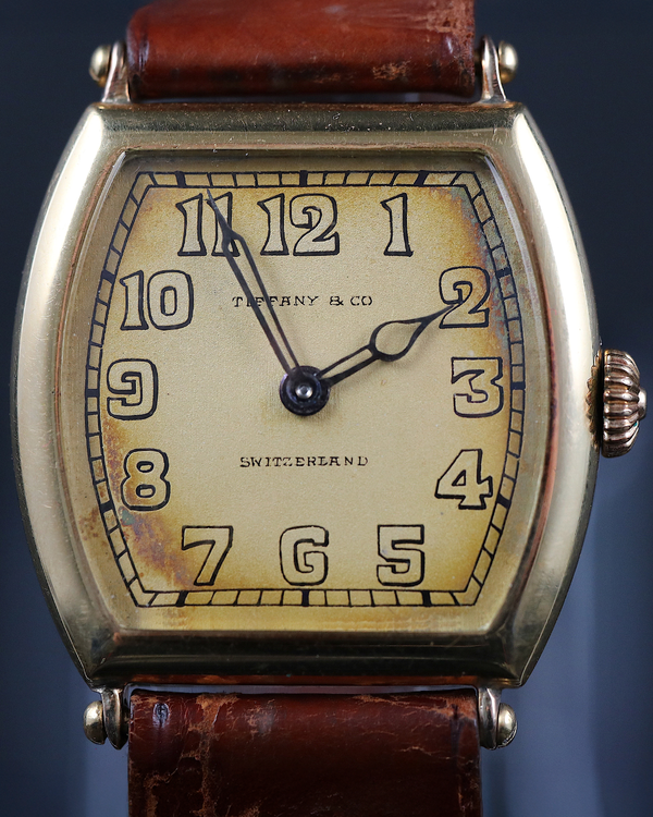 1920 Tiffany Vintage "Agassiz" 33.5MM Champagne Dial Aftermarket Leather Strap (209907)
