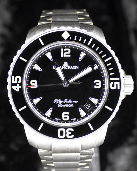 2022 Blancpain Fifty Fathoms 45MM Black Dial Titanium Bracelet (5015-12B30-98B)