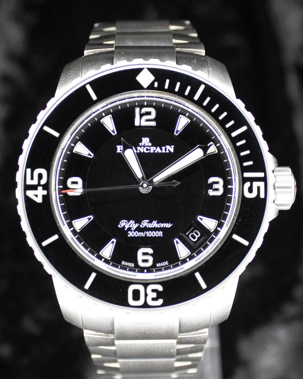 2022 Blancpain Fifty Fathoms 45MM Black Dial Titanium Bracelet (5015-12B30-98B)