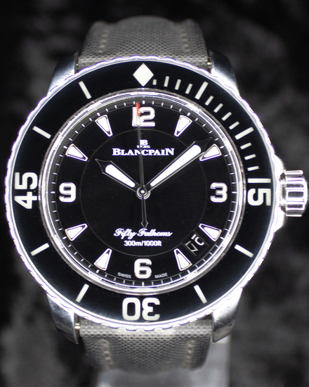 2021 Blancpain Fifty Fathoms 45MM Black Dial Textile Strap (5015-1130-52A)