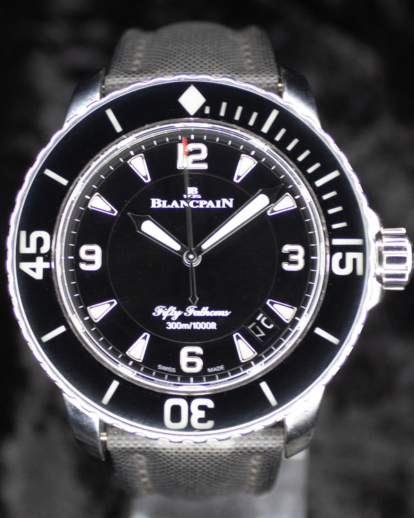 2021 Blancpain Fifty Fathoms 45MM Black Dial Textile Strap (5015-1130-52A)