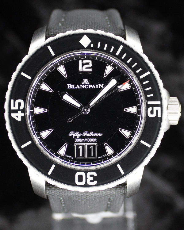 2022 Blancpain Fifty Fathoms 45MM Black Dial Textile Strap (5050-12B30-B52A)