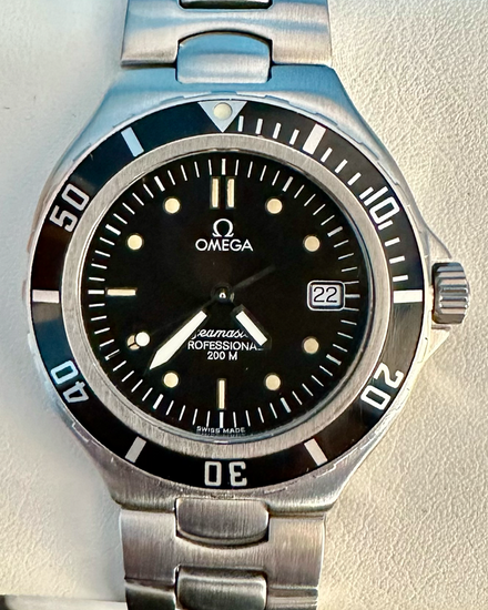 Omega Seamaster Professional 200M "Pre-Bond" 38.5MM Quartz Black Dial Steel Bracelet  (396.1041)