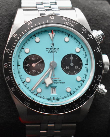 2024 Tudor Black Bay Chrono "Flamingo" 41MM Turquoise Dial Steel Bracelet (79360N)