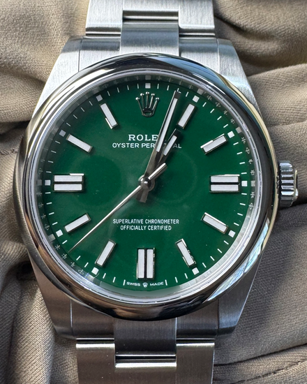 2025 Rolex Oyster Perpetual 41MM Green Dial Oyster Bracelet (134300)