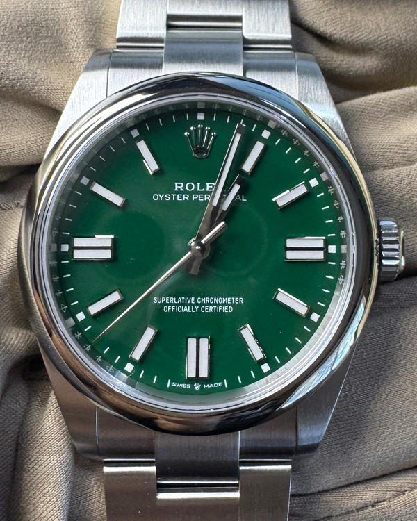 2025 Rolex Oyster Perpetual 41MM Green Dial Oyster Bracelet (134300)