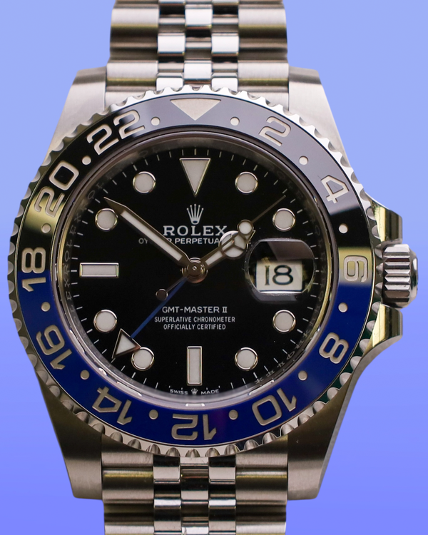No Reserve - 2025 Rolex GMT-Master II "Batgirl" 40MM Black Dial Jubilee Bracelet (126710BLNR)