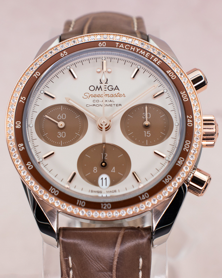 2024 Omega Speedmaster 38MM Capuccino Dial Leather Strap (324.28.38.50.02.002)