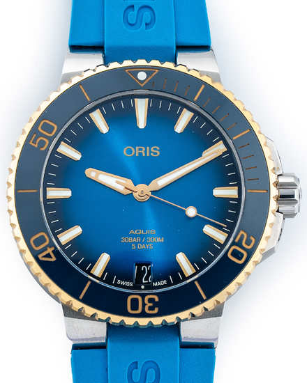 2023 Oris Aquis Date 41.5MM Blue Dial Rubber Strap (01 400 7769 6355-07 4 22 75FC)