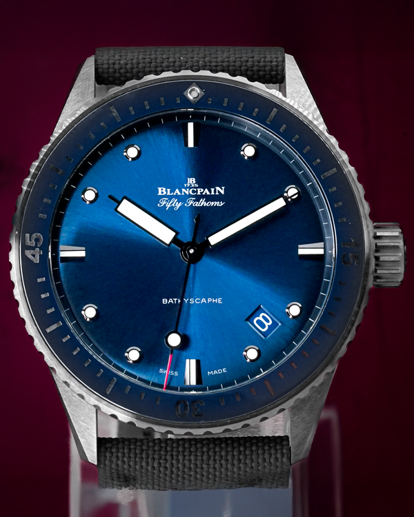 2021 Blancpain Fifty Fathoms Bathyscaphe 43.6MM Blue Dial Textile Strap (5000-0240-O52A)