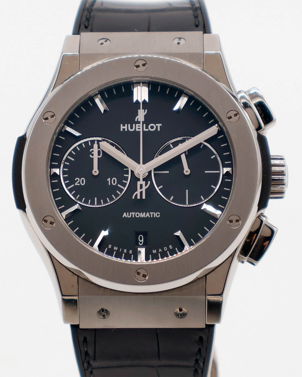 Hublot Classic Fusion Chronograph 45MM Black Dial Leather Strap (521.NX.1171.LR)