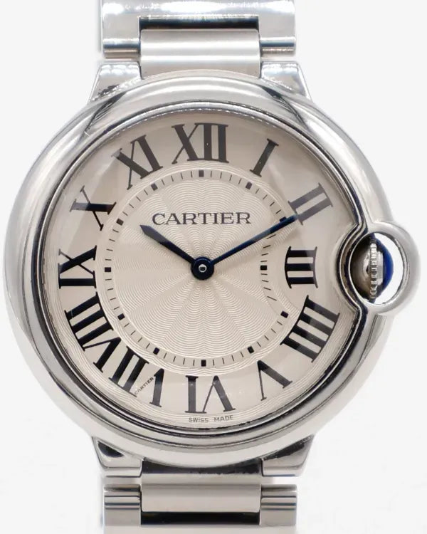Cartier Ballon Bleu 36MM Quartz Silver Dial Steel Bracelet (W69011Z4)
