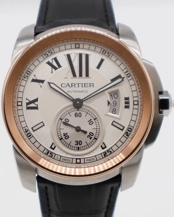Cartier Calibre de Cartier 42MM Silver Dial Leather Strap (W7100011)