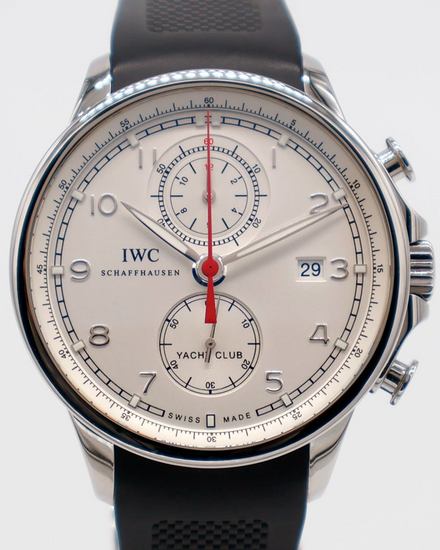 IWC Schaffhausen Portugieser Yacht Club Chronograph 45.4MM Silver Dial Rubber Strap (IW390211)