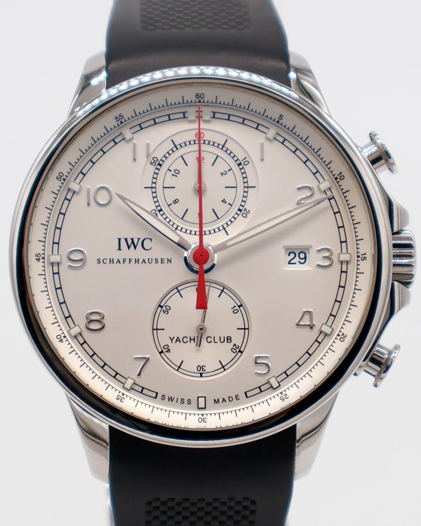IWC Schaffhausen Portugieser Yacht Club Chronograph 45.4MM Silver Dial Rubber Strap (IW390211)