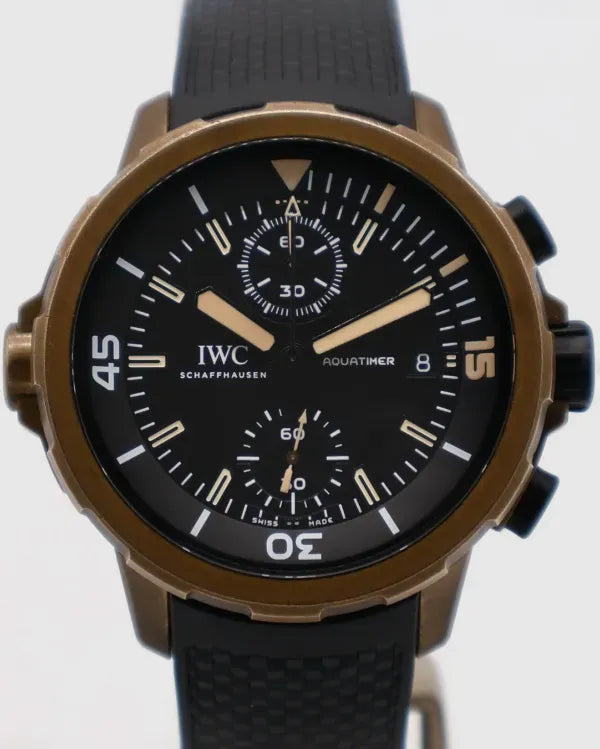 IWC Schaffhausen Aquatimer Chronograph Edition “Expedition Charles Darwin” 44MM Black Dial Rubber Strap (IW379503)