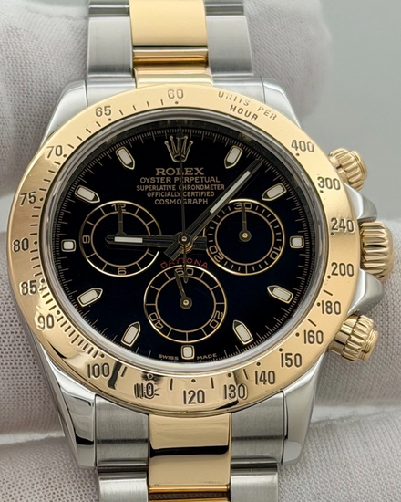 2007 Rolex Cosmograph Daytona 40MM Black Dial Two-Tone Oyster Bracelet (116523)