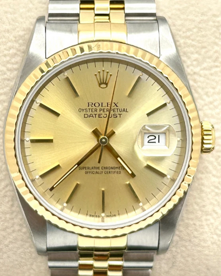 1993 Rolex Datejust 36MM Champagne Dial Two-Tone Jubilee Bracelet (16233)