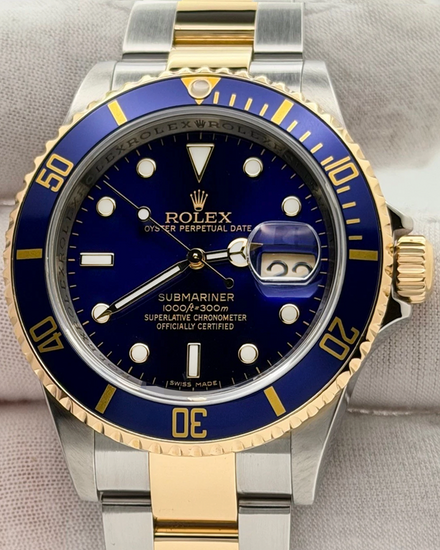 2008 (M Serial) Rolex Submariner Date "Bluesy" 40MM Blue Dial Two-Tone Oyster Bracelet (16613)