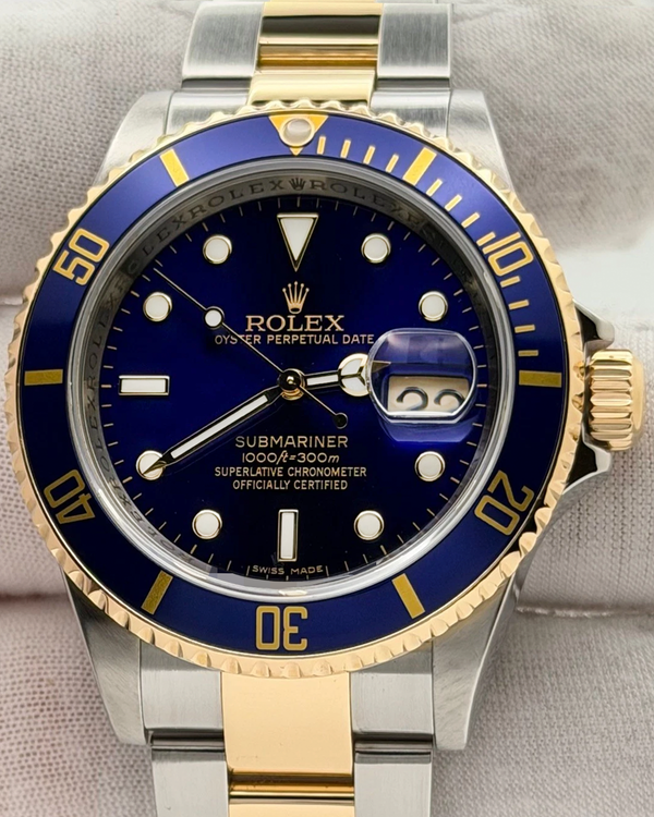 2008 (M Serial) Rolex Submariner Date "Bluesy" 40MM Blue Dial Two-Tone Oyster Bracelet (16613)