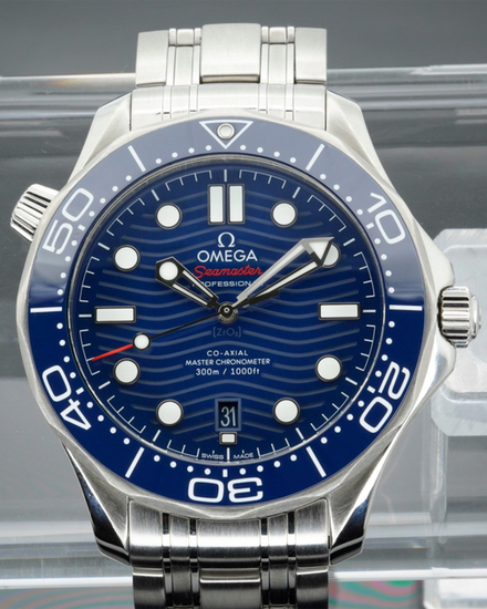 2021 Omega Seamaster Diver 300M 42MM Blue Dial Steel Bracelet (210.30.42.20.03.001)