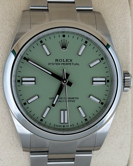 2026 Rolex Oyster Perpetual 41MM Pistachio Dial Oyster Bracelet (134300)
