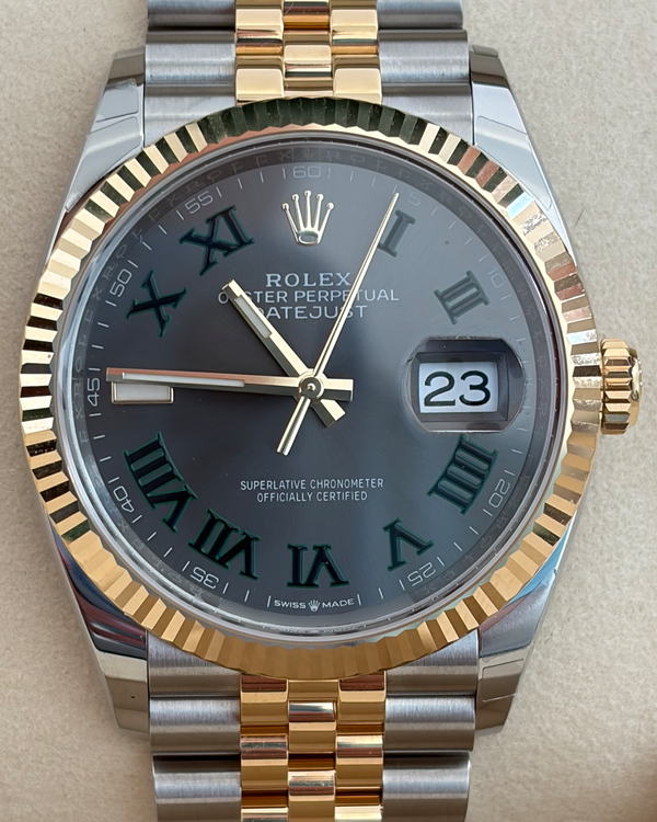 2025 Rolex Datejust "Wimbledon" 36MM Slate Dial Two-Tone Jubilee Bracelet (126233)