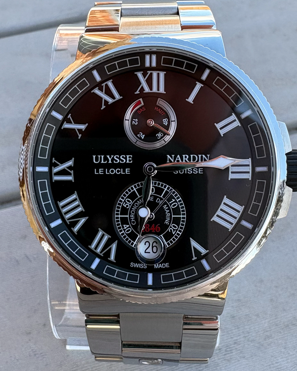 Ulysse Nardin Marine Chronometer 43MM Black Dial Steel Bracelet (1183-126)