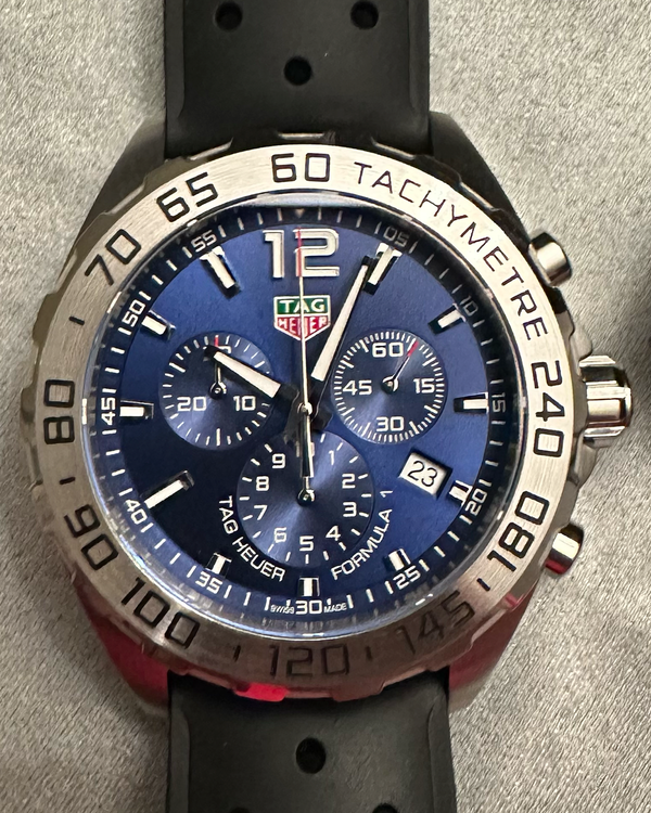 Tag Heuer Formula 1 43MM Quartz Blue Dial Leather Strap (CAZ101K.FT8024)