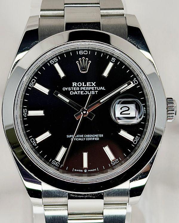 No Reserve - 2022 Rolex Datejust 41MM Black Dial Oyster Bracelet (126300)